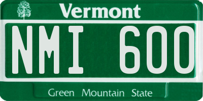 VT license plate NMI600