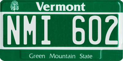 VT license plate NMI602
