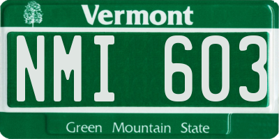 VT license plate NMI603