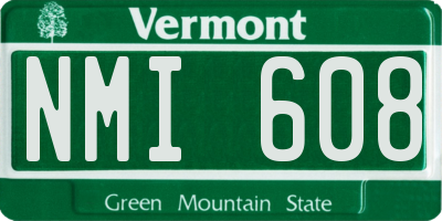 VT license plate NMI608