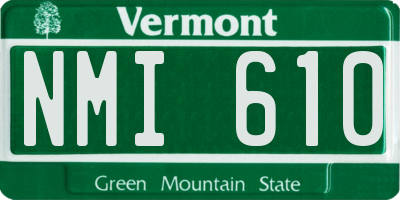 VT license plate NMI610