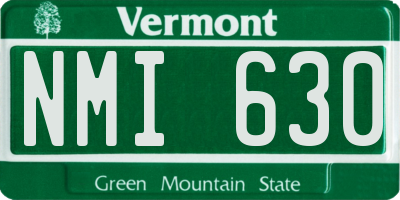 VT license plate NMI630