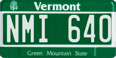 VT license plate NMI640