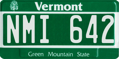 VT license plate NMI642