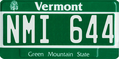 VT license plate NMI644