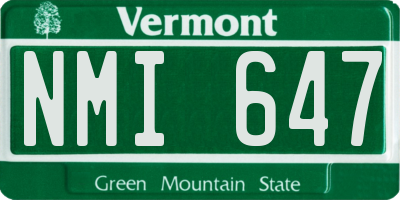 VT license plate NMI647