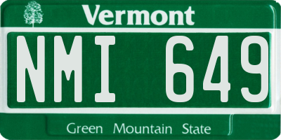 VT license plate NMI649