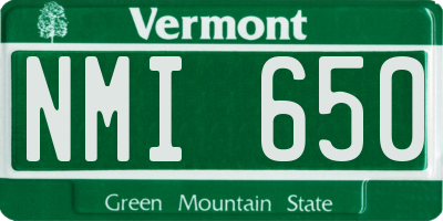 VT license plate NMI650