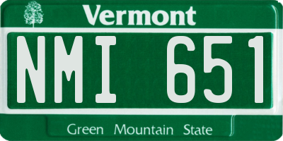 VT license plate NMI651