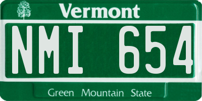 VT license plate NMI654
