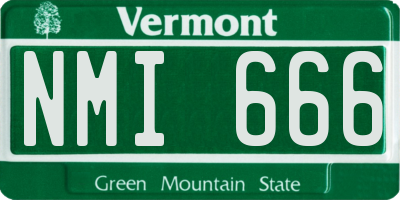 VT license plate NMI666