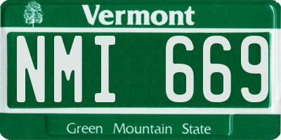 VT license plate NMI669