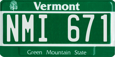 VT license plate NMI671
