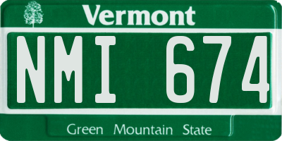 VT license plate NMI674