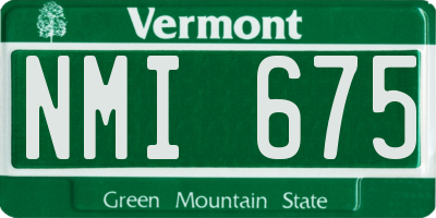 VT license plate NMI675