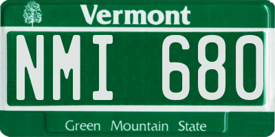 VT license plate NMI680