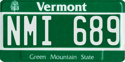 VT license plate NMI689