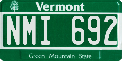 VT license plate NMI692