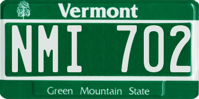 VT license plate NMI702