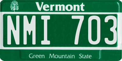 VT license plate NMI703