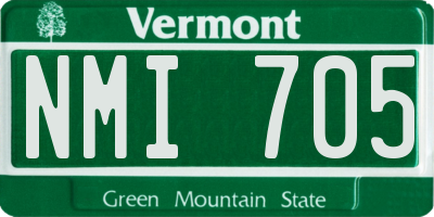 VT license plate NMI705