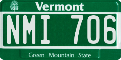 VT license plate NMI706