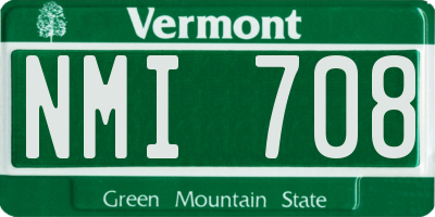 VT license plate NMI708