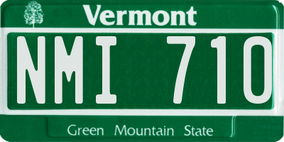 VT license plate NMI710