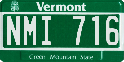VT license plate NMI716