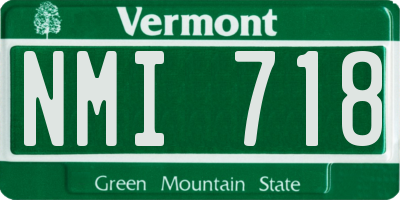 VT license plate NMI718