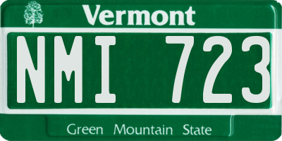 VT license plate NMI723
