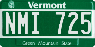 VT license plate NMI725