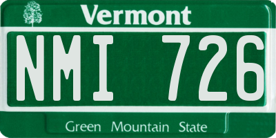 VT license plate NMI726