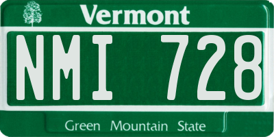 VT license plate NMI728