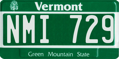 VT license plate NMI729