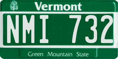 VT license plate NMI732