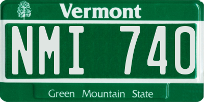 VT license plate NMI740