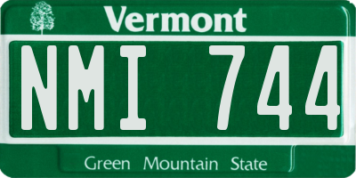 VT license plate NMI744