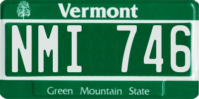 VT license plate NMI746