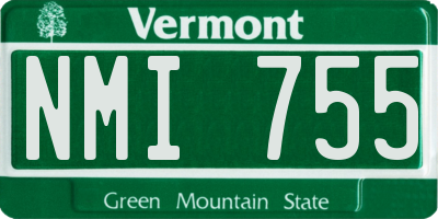 VT license plate NMI755