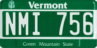 VT license plate NMI756