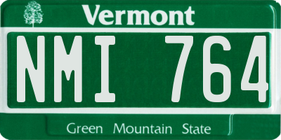 VT license plate NMI764