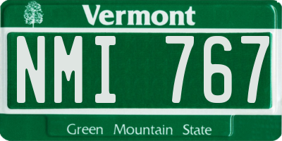 VT license plate NMI767