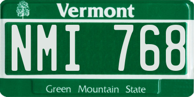 VT license plate NMI768