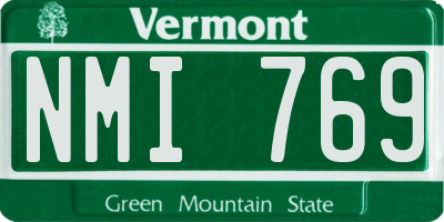 VT license plate NMI769