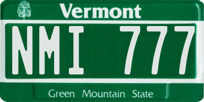 VT license plate NMI777