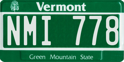 VT license plate NMI778