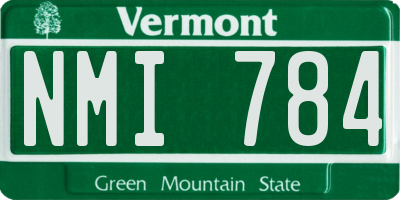 VT license plate NMI784