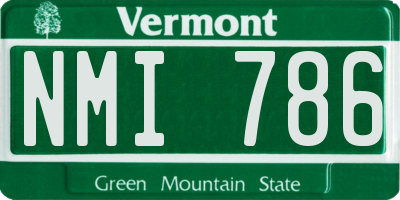 VT license plate NMI786