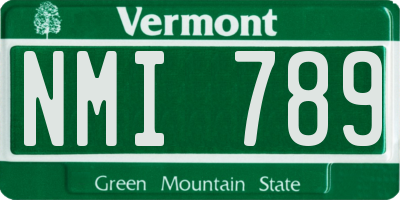 VT license plate NMI789